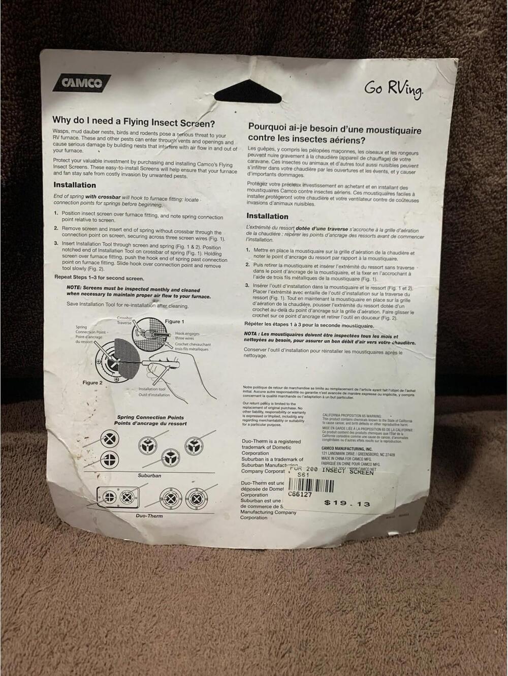 Camco 42141 Furnace Flying Insect Screen FUR 200 [COPY] - Picture 3 of 3